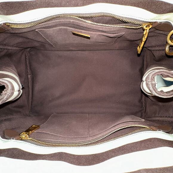 Prada Canapa Striped Two-Way Bag - Picture 6 of 9